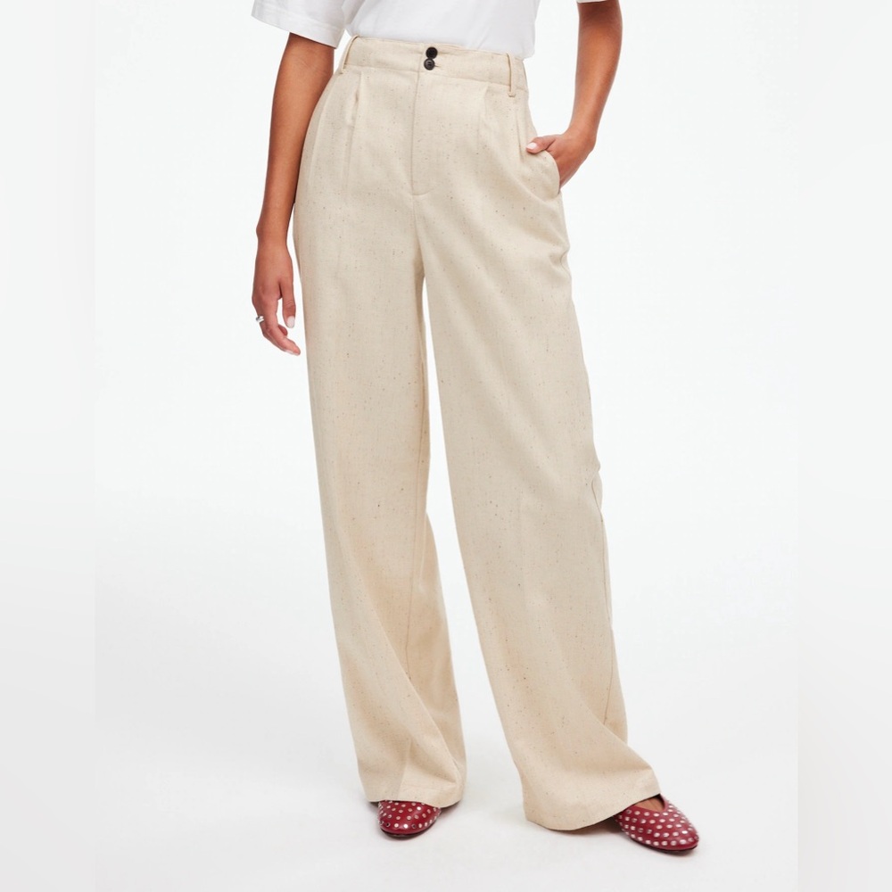 NWT Madewell Harlow Wide-Leg Pant in Herringbone Italian Fabric in Size 2